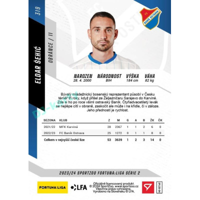 2023/24 Sportzoo Fortuna Liga 2. série #319 Eldar Šehić