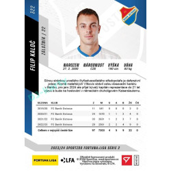 2023/24 Sportzoo Fortuna Liga 2. série #322 Filip Kaloč