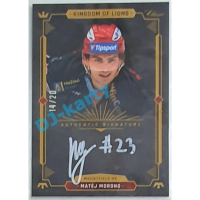 2021 OFS Kingdom of Lions Matěj Morong #A23 14/20 Authentic Signature WHITE