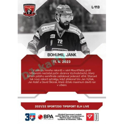 2022/23 Sportzoo ELH LIVE #L-113 Bohumil Jank xx/43