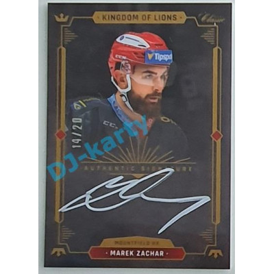 2021 OFS Kingdom of Lions Marek Zachar #A25 14/20 Authentic Signature WHITE