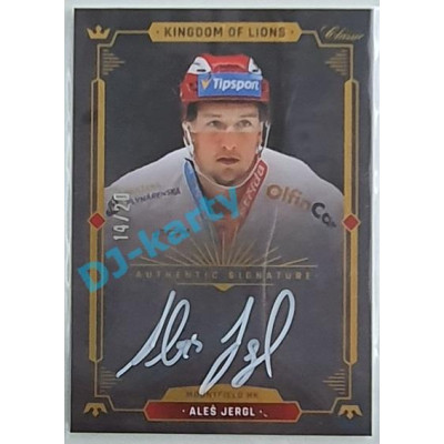 2021 OFS Kingdom of Lions Aleš Jergl #A26 14/20 Authentic Signature WHITE