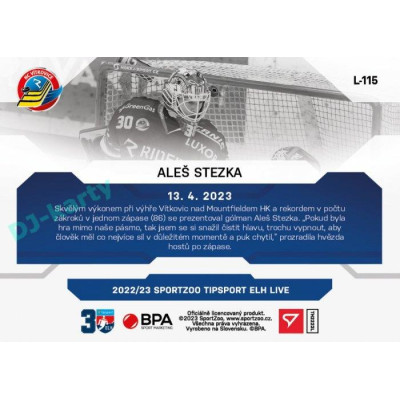 2022/23 Sportzoo ELH LIVE #L-115 Aleš Stezka xx/68