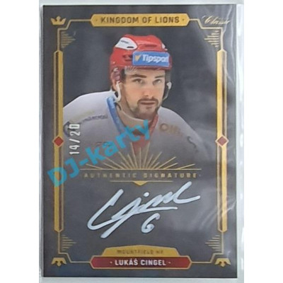 2021 OFS Kingdom of Lions Lukáš Cingel #A27 14/20 Authentic Signature WHITE