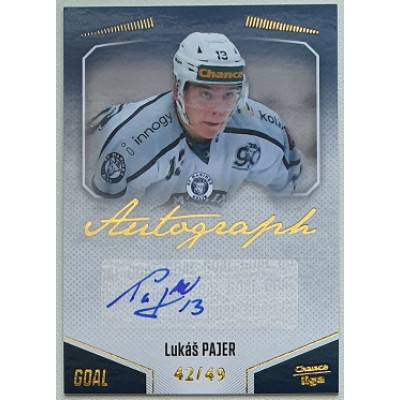 2022/23 Goal Cards Chance Liga 2. série #136 Lukáš Pajer Autograph xx/49