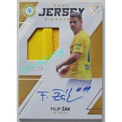 2022/23 Sportzoo Fortuna Liga 2. série #GJS-FZ Filip Žák Game Jersey Auto 03/25