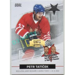 2022 Goal Cards Rozlučka Jardy Bednáře a Marka Tomici #32 Petr Tatíček Expo Gold 1of3