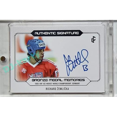 2023 LC Bronze Medal Memories 1993 #AS-13 Richard Žemlička Authentic Signature Blue parallel 1/5