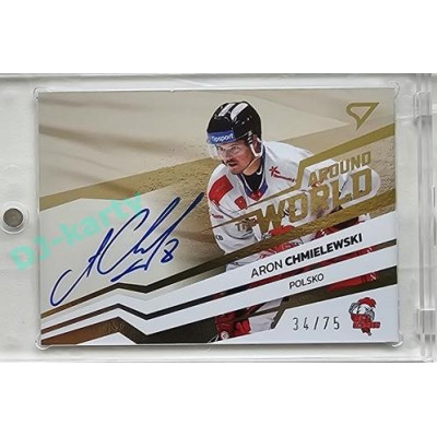 2023/24 Sportzoo ELH 2. serie #AWS-AC Aron Chmielewski Around The World Auto xx/75