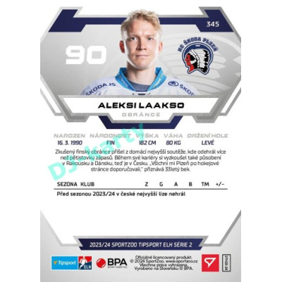 2023/24 Sportzoo ELH 2. serie #345 Aleksi Laakso