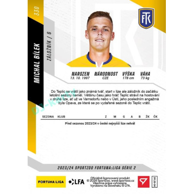 2023/24 Sportzoo Fortuna Liga 2. série #330 Michal Bílek