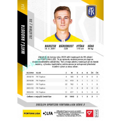 2023/24 Sportzoo Fortuna Liga 2. série #334 Matěj Radosta