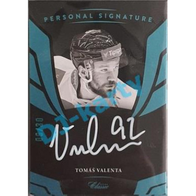 2020/21 OFS 1. série Tomáš Valenta #PS-TOVA 09/30 Personal Signature White