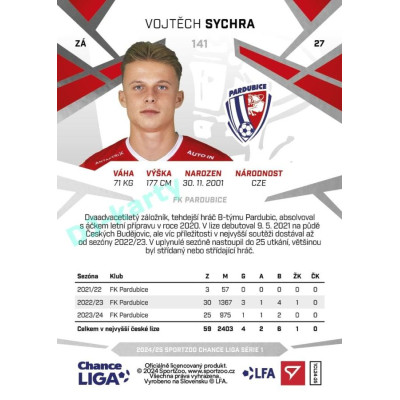 2024/25 Sportzoo Chance Liga 1. série #141 Vojtěch Sychra