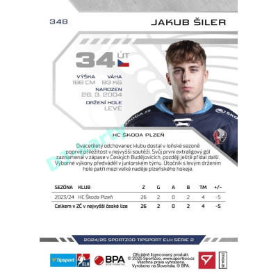 2024/25 Sportzoo ELH 2. serie #348 Jakub Šiler
