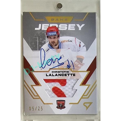 2023/24 Sportzoo ELH 1. série #GJS-CL Christophe Lalancette Game Jersey Auto 05/25