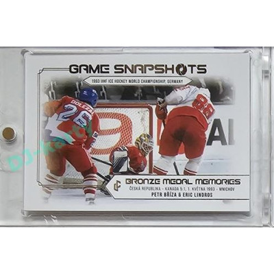 2023 LC Bronze Medal Memories 1993 #GS-05 Petr Bříza, Erik Lindros Game Snapshots Platinum base xx/50