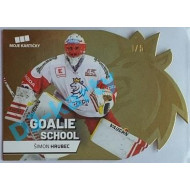 2020 MK reprezentace Šimon Hrubec #6 1/5 Goalie School Die-cut Gold