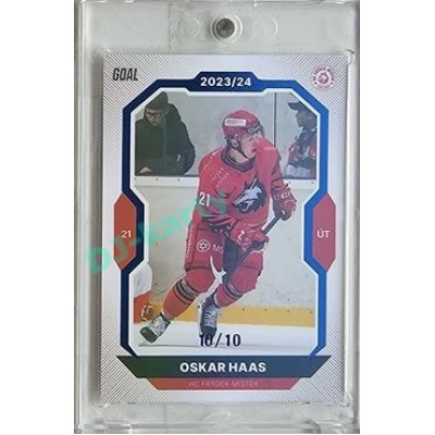 2023/24 Goal cards Chance Liga 2. série #318 Oskar Haas Blue 10/10