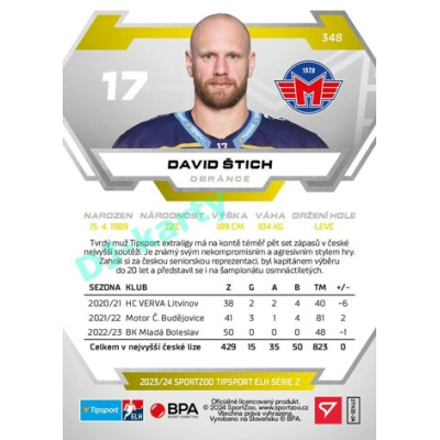 2023/24 Sportzoo ELH 2. serie #348 David Štich