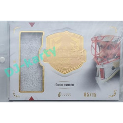 2021/22 Legendary Cards SAVES HELP MEMORABILIA SERIES #SHM-23 Šimon Hrubec Memorabilia Gold 05/15