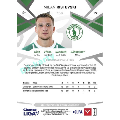 2024/25 Sportzoo Chance Liga 1. série #156 Milan Ristovski