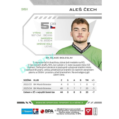 2024/25 Sportzoo ELH 2. serie #351 Aleš Čech
