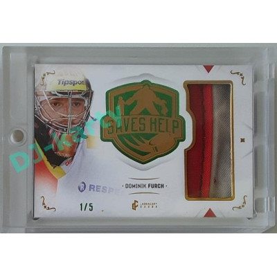 2021/22 Legendary Cards SAVES HELP MEMORABILIA SERIES #SHM-03 Dominik Furch Memorabilia Emerald 1/5