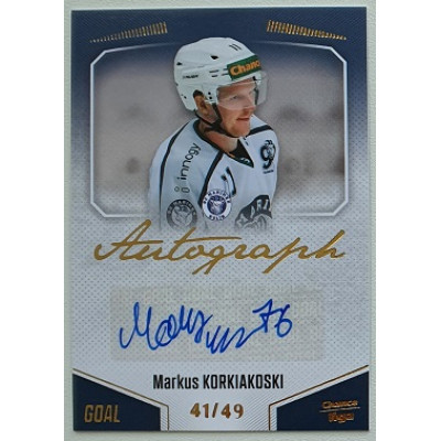 2022/23 Goal Cards Chance Liga 2. série #138 Markus Korkiakoski Autograph xx/49