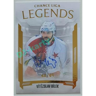 2022/23 Goal Cards Chance Liga 2. série #24 Vítězslav Bílek Legends Autograph xx/49