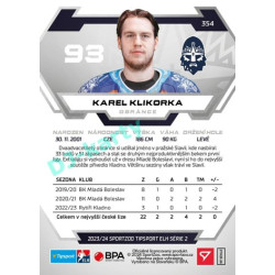 2023/24 Sportzoo ELH 2. serie #354 Karel Klikorka