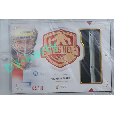 2021/22 Legendary Cards SAVES HELP MEMORABILIA SERIES #SHM-02 Dominik Furch Memorabilia Red 05/10