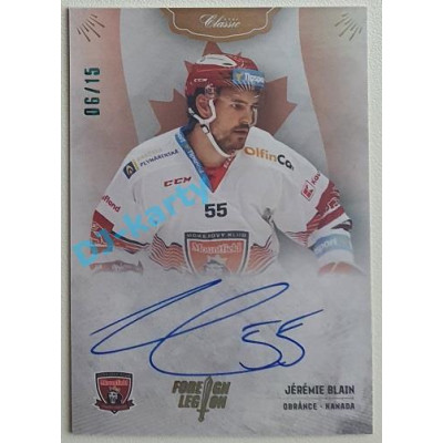 2021/22 OFS The Final Series Jérémie Blain #FL-JBL 06/15 Bonus Signature Foreign Legion