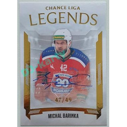 2022/23 Goal Cards Chance Liga 2. série #25 Michal Barinka Legends Autograph xx/49