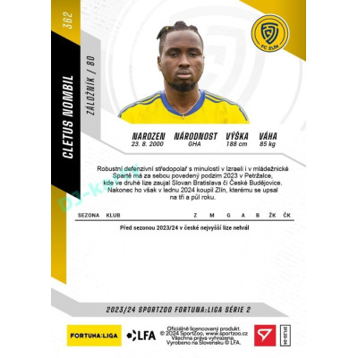 2023/24 Sportzoo Fortuna Liga 2. série #362 Cletus Nombil