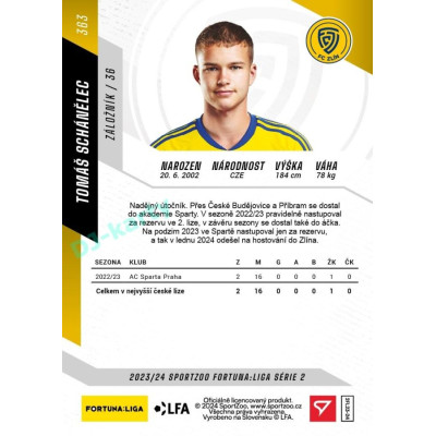 2023/24 Sportzoo Fortuna Liga 2. série #363 Tomáš Schánělec