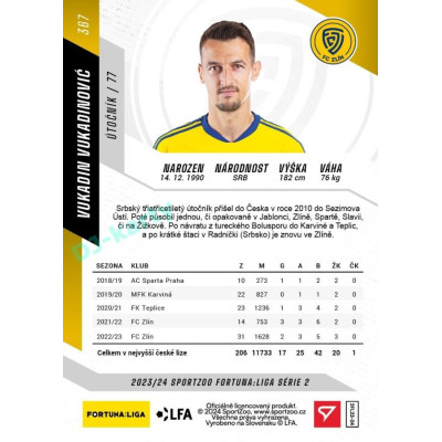 2023/24 Sportzoo Fortuna Liga 2. série #367 Vukadin Vukadinović