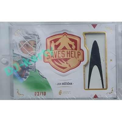 2021/22 Legendary Cards SAVES HELP MEMORABILIA SERIES #SHM-18 Jan Růžička Memorabilia Red 03/10
