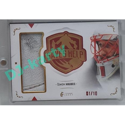2021/22 Legendary Cards SAVES HELP MEMORABILIA SERIES #SHM-23 Šimon Hrubec Memorabilia Red 01/10