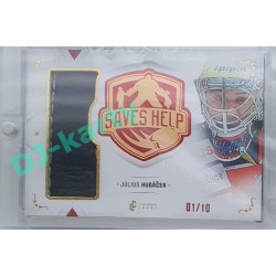 2021/22 Legendary Cards SAVES HELP MEMORABILIA SERIES #SHM-24 Július Hudáček Memorabilia Red 01/10
