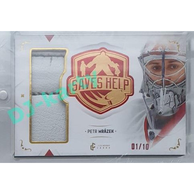 2021/22 Legendary Cards SAVES HELP MEMORABILIA SERIES #SHM-31 Petr Mrázek Memorabilia Red 01/10