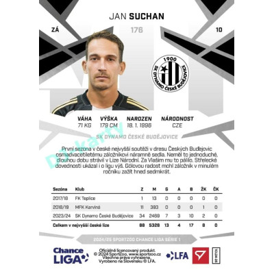 2024/25 Sportzoo Chance Liga 1. série #176 Jan Suchan