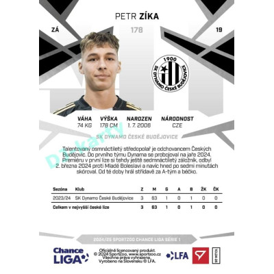 2024/25 Sportzoo Chance Liga 1. série #178 Petr Zíka
