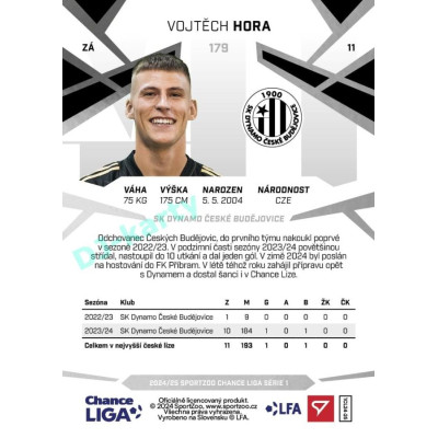 2024/25 Sportzoo Chance Liga 1. série #179 Vojtěch Hora