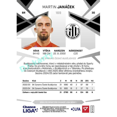 2024/25 Sportzoo Chance Liga 1. série #169 Martin Janáček