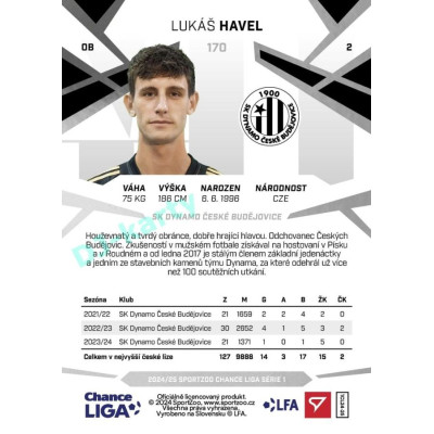 2024/25 Sportzoo Chance Liga 1. série #170 Lukáš Havel