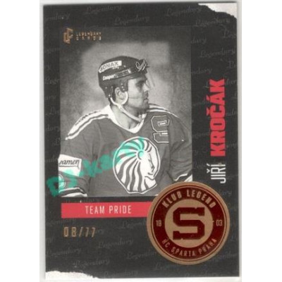 2022 Legendary Cards Klub Legend HC Sparta Praha #35 Jiří Kročák paralelka xx/77