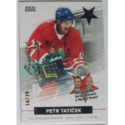2022/23 Goal Cards Chance Liga 1. série #32 Petr Tatíček Rozlučka Slavia Parallel 14/19