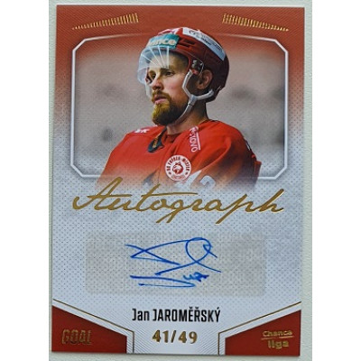 2022/23 Goal Cards Chance Liga 2. série #140 Jan Jaroměřský Autograph xx/49