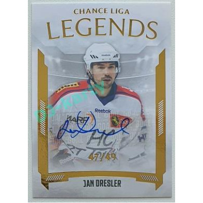 2022/23 Goal Cards Chance Liga 2. série #26 Jan Dresler Legends Autograph xx/49